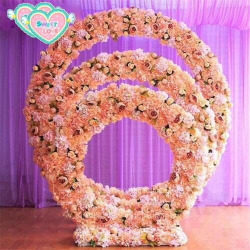 1.2m/1.5m/2m/2.4m wedding prop iron ring shelf artificial flower wall stand door wedding background decor iron arch iron stand