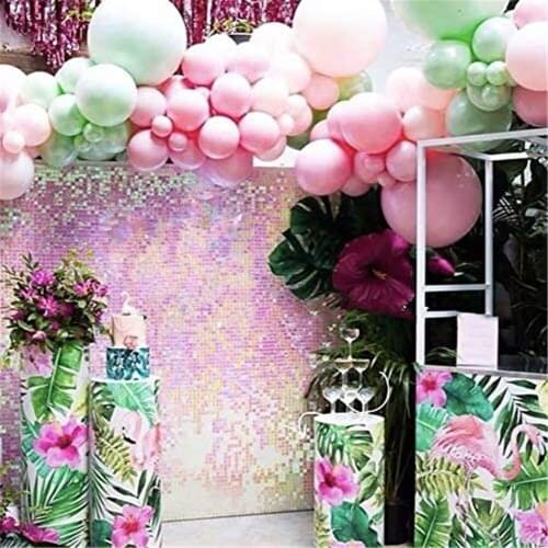 103pcs Hawaii Pastel Green Pink Balloons Garland Arch Kit with Balloon Strip for Hawaii Balloon Tropical Birthday Party Decor