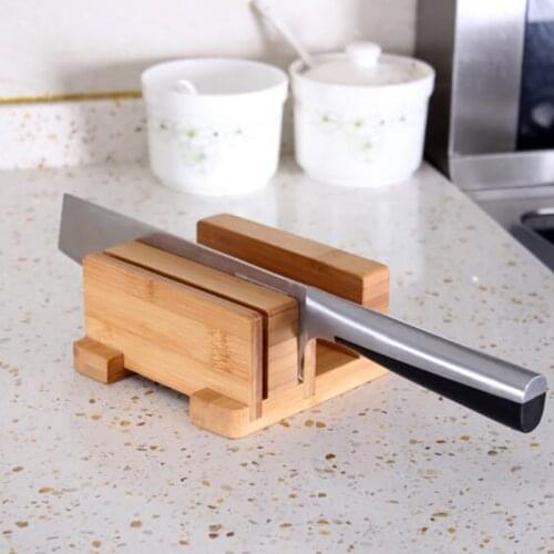 3-Sot Kitchen Knife Rack Knife Holder Natural Bamboo Storage Rack Cutting Board Holder Organizer Tools