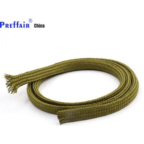 5M soft cotton Nylon Sleeve Wire Cable Braided Sleeving Protecting Expandable Cable Sleeve High Density Cable Sleeves army green