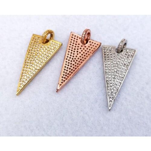 5 Pcs CZ Micro Pave Diamond Cubic Zirconia sharp arrow necklace Pendants Jewelry Finding DIY necklace making CT528