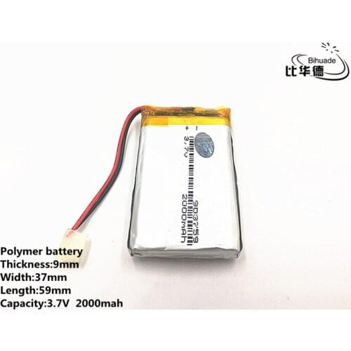 5pcs/lot Good Qulity 3.7V,2000mAH,903759 Polymer lithium ion / Li-ion battery for TOY,POWER BANK,GPS,mp3,mp4