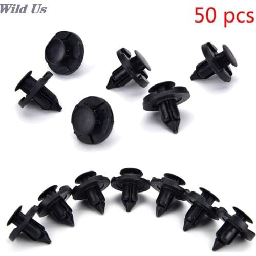 50Pcs Car Fastener fit 8mm Dia Hole Black Push Retainer Rivets Clips for Toyota Automobile Door Bumper Fender Cover Trim Clip