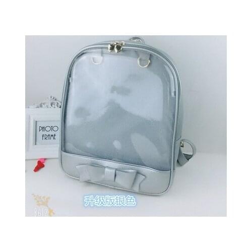 By dhl or ems 50pcs Cute Clear Transparent Bow Backpack Harajuku School Bags For Teenage Girls Rucksack Kids Kawaii Backpack