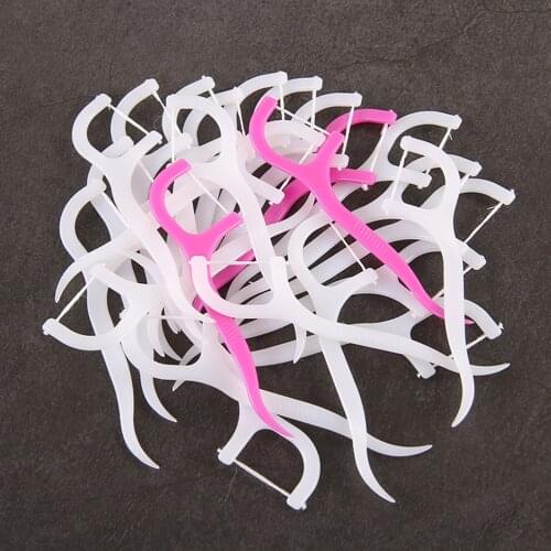 50Pcs Toothpicks Disposable Oral Gum Teeth Clean Tools Dental Plastic Tooth Picks Dental Flosser Interdental Brush Teeth Stick