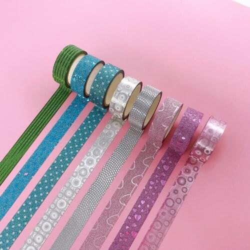8PCS Glitter Washi Tape Stationery Scrapbooking Decorative Adhesive Tapes