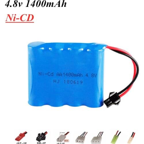 4.8v 1400mah NI-CD Rechargeable Battery For Rc toys Cars Tanks Robots Guns 4* AA 4.8V Battery Pack 1Pcs For RC Boats