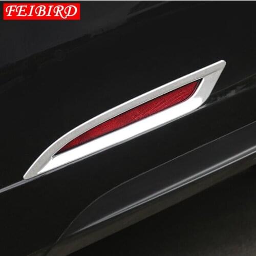 Accessories Fit For Tesla Model 3 2018 2019 ABS Chrome Outside Rear Trunk Fog Lights Lamp Molding Garnish Cover Trim