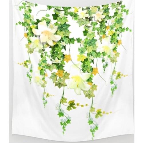 Watercolor Plant Flower leaf Tapestry Cover Beach Towel Picnic Yoga Mat Home Decoration