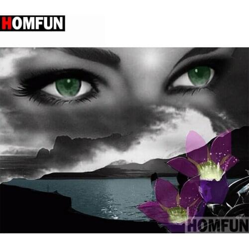 HOMFUN Full Square/Round Drill 5D DIY Diamond Painting "Eye flower" 3D Embroidery Cross Stitch 5D Home Decor A15032