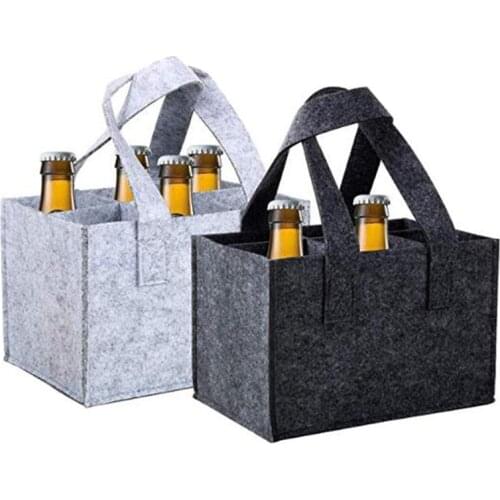 Felt Wine Bag Beer Bottle Shopping Tote Red Wine Bottle Pouch Wedding Party Camping Bottle Carrier Package