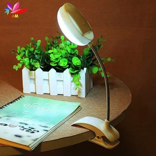 Eye-cared Flexible Clip-on Table Lamp LED Clamp Reading Study Bed Laptop Desk Bright Light Ultra Bright LED Battery