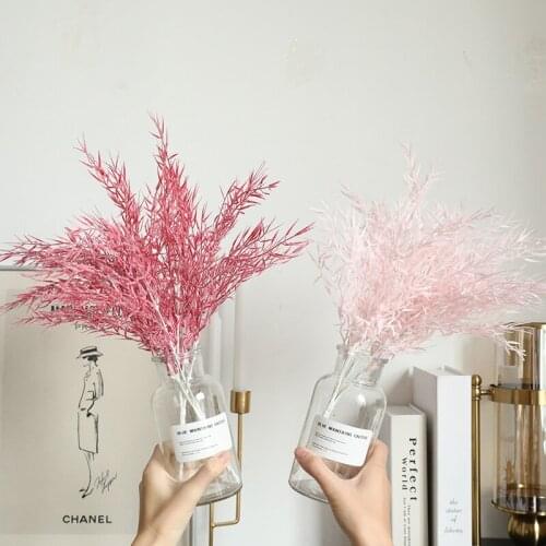 Hot Sale grass decor white pink color Wedding flowers natural plants dried flowers bouquet fluffy home decor #1023
