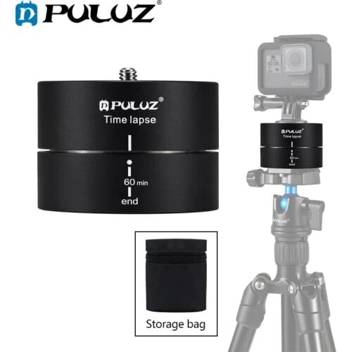 PULUZ Camera Time lapse 360 Panoramic Panning Rotation 60/120 Minutes For Gopro/iphone Stabilizer Tripod Head Adapter Timelapse