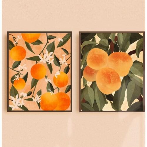 Lemon Citrus Canvas Painting Prints Kitchen Wall Art Decor Vinatge Botanical Fruit Poster Pictures Home Room Decoration Poster