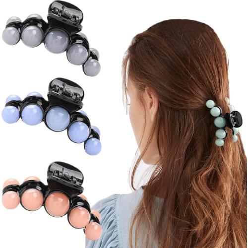 Korean Pearl Hair Clips for Women Hairpin Hair Clip Candy Colors Claw Clip Horsetail Hair Clips Girls Hairclip Hair Accessories