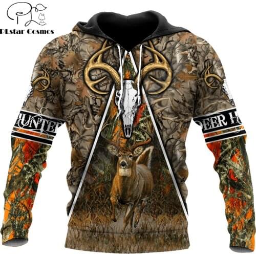 Beautiful Deer Hunting 3D Printed Hoodie Animal Men Sweatshirt Unisex Streetwear Zip Pullover Casual Jacket Tracksuits KJ0250