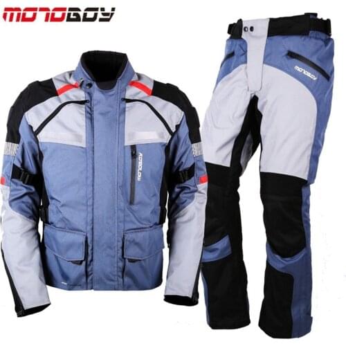 Free shipping 1set Motocross Off-road Textile Vented Jacket Reflective Armor CE Motorbike Cordura Motorcycle Jacket and Pants