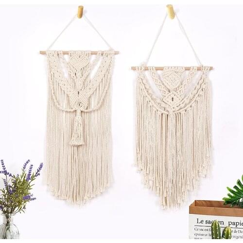 Macrame Woven Wall Hanging Boho Chic Bohemian Room Handwoven Geometric Tapestry Art Beautiful Apartment Dorm Room Decoration