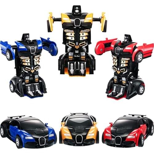 Transformation Mini 2 In 1 Car Robot Toy Anime Action Collision Transforming Model Deformation Vehicles Toy Gift for Children