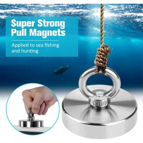 520KG Strong Powerful Neodymium Magnet Hook Salvage Magnet River Fishing Equipments Holder Pulling Mounting Pot With Ring