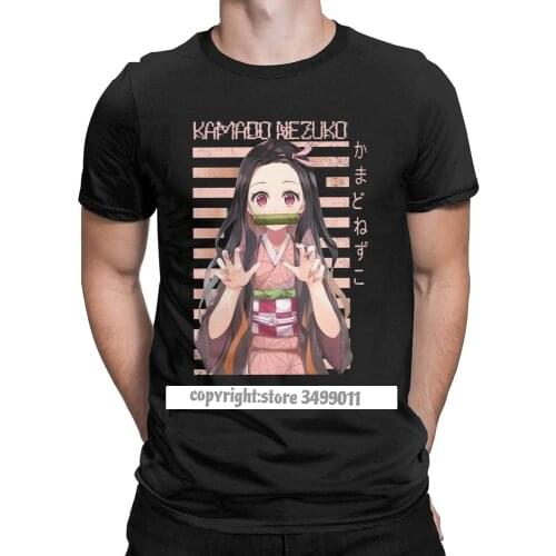Nezuko Kimetsu No Yaiba Mens Tshirts Demon Slayer Anime Amazing Tee Shirt Tee Shirt Cotton Harajuku Clothes