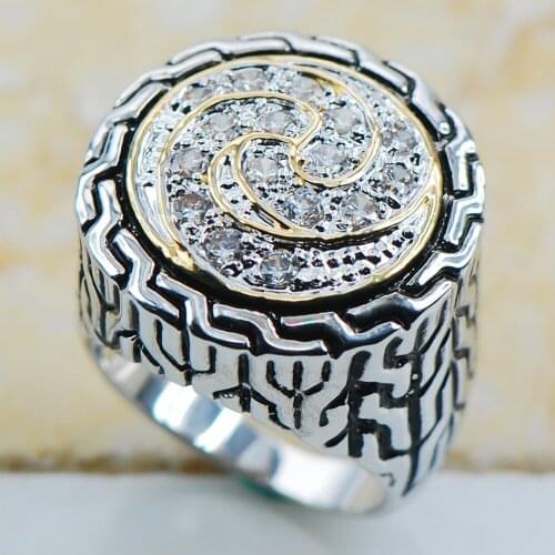 White Crystal Zircon 925 Sterling Silver Top Quality Fancy Jewelry wedding Ring Size 7 8 9 10 11 F1154