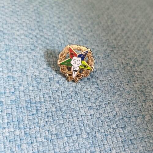 Wholesale Eastern Star 50 Year Service Pin With Wreath