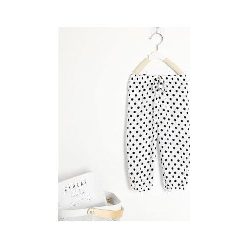 1-6Y Newly Summer Infant Girls Casual Pants Polka Dot Print Elastic High Waist Trousers Pants 2 Colors
