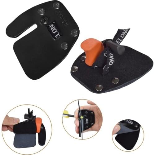 1X Leather Finger Tab Right Hand Glove Youth Recurve Bow Archery Shooting Outdoor Sport Free Shipping