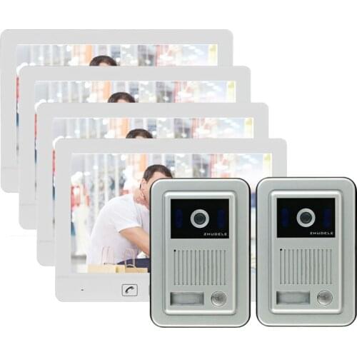 ZHUDELE 10.1" Wired Smart IP Video Door Phone Intercom System Support CCTV Camera Waterproof Unlock Monitor Door Intercom System