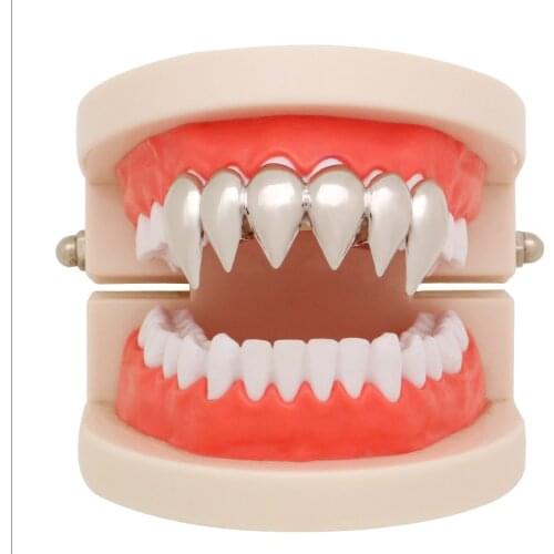 Lucky Sonny Vampire Sharp Custom Grills Brand New Silver Color Single Tooth Cap Grillz Punky Rapper Style Hip-hop Teeth Grillz