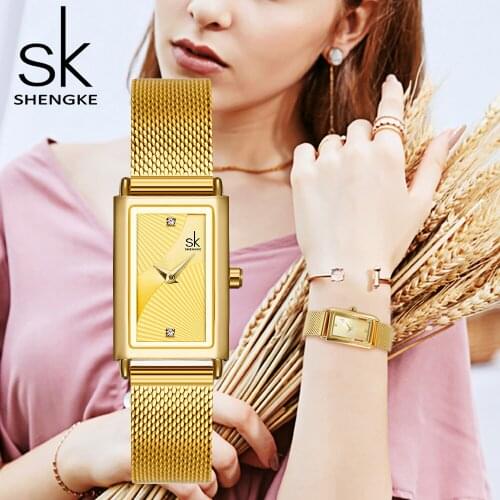 Luxury Gold Women Square Watch Waterproof Stainless Steel Female Watch Rhinestone Minimalism Simple Women Quartz Dress Watch