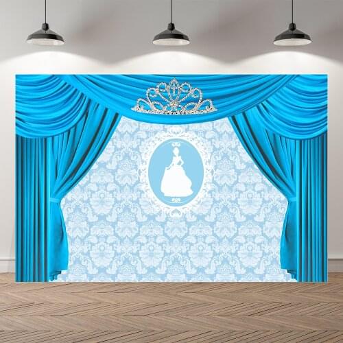 Thin vinyl HappyBirthday Cinderella Curtain Children Photo Backgrounds Printed Professional indoor Photographic studio Backdrop