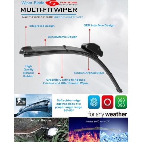 Susirick Wiper Blade For Fiat-Croma/1985 to 1996 Size:20"+20" with u-hook wiper Adaptor