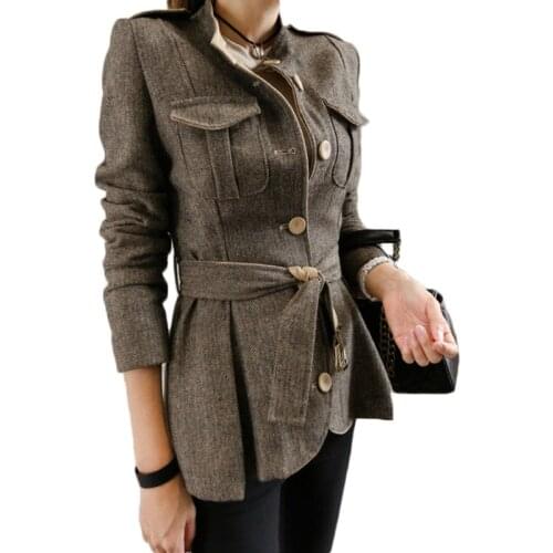 Woolen Coat Female Autumn and Winter Jacket Women New Korean OL Single-breasted Slim Wool Jacket Female Coat NS762