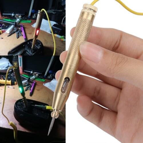 1PC New DC 6V 12V 24V Probe Light System Test Probe Lamp Auto Car Light Circuit Tester Lamp Voltage Test Pen Detector Copper