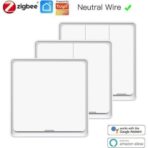 Tuya Zigbee Smart Switch 1/2/3 Gang Switch Smart Home APP Remote Control via Zigbee Gateway Work with Alexa Google Home