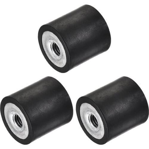 Uxcell M6 Rubber Mounts Female/Female Shock Absorber, D20mmxH20mm 3 Pcs