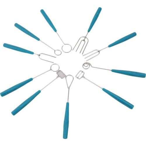 10pcs Chocolate Dipping Forks Party Fondue Fountain Cake Decorating DIY Tool Set Chocolate Diy Necessary Kitchen Baking Tool