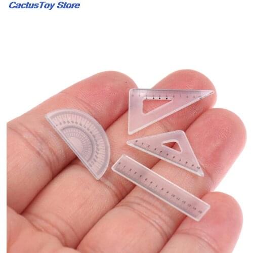 1 Set 1:12 Dollhouse Miniature Cutting Mat Ruler Pencil Pen Holder Set Doll Home Decor