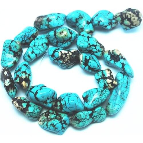1 strings 18pcs natural blue turquois strand semi precious stone very good quality powerful stone size 15-20mm