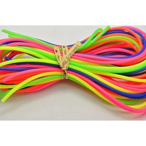 10 Meter Mixed Color 2mm Hollow Rubber Tubing Jewelry Cord Cover Memory Wire