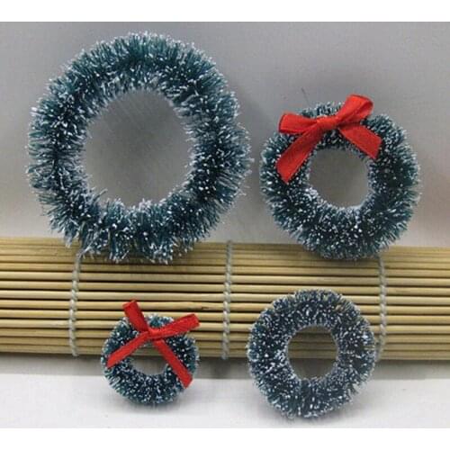 10pcs Mini Natural Sisal Wreaths Christmas Decorations For Home Small Ornament Xmas Tree Pendant 3-4cm