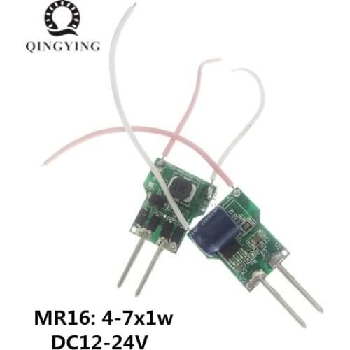 50pcs 4-7x1w 300mA 4W 5W 6W 7W DC12V MR16 LED Criver, Input AC/DC12v, Output dc12V-24V for Spotlights