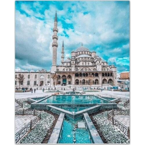 5D Diamond Painting Full SquareRound Beautiful Church Diamond Mosaic Embroidery Rhinestone Picture Home Decoration