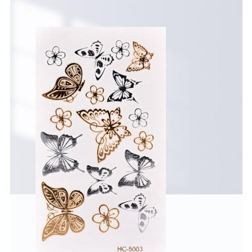 AACAR Waterproof 11*6cm Gold Butterfly 3D Temporary Tattoo Body Art Flash Tattoo Stickers