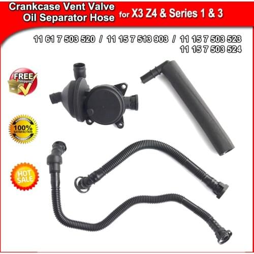 AP03 11617503520,11157513903 11157503523 PVC Crankcase Vent Valve + Breather Hoses Kit for BMW Series 1 3 X3 Z4