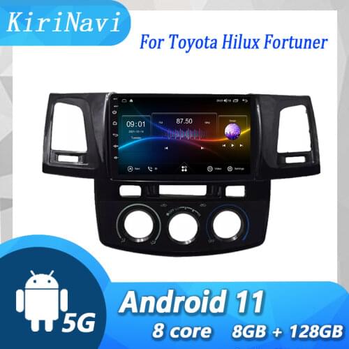 KiriNavi 9" Touch Screen 1 Din Android 10.0 Car Radio For Toyota Hilux Fortuner Car Dvd Player GPS Navigation Stereo 2012-2015