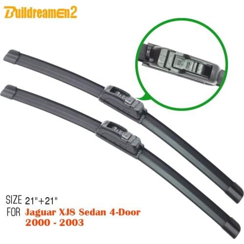 Buildreamen2 1 Pair Car Soft Rubber Bracketless Windscreen Wiper Windshield Wiper Blade For Jaguar XJ8 Sedan 4-Door 2000-2003